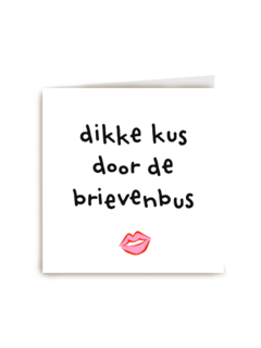Liefdeskaart Dikke kus door de brievenbus Corona coronavirus griep ziek hart onder de riem powervrouw