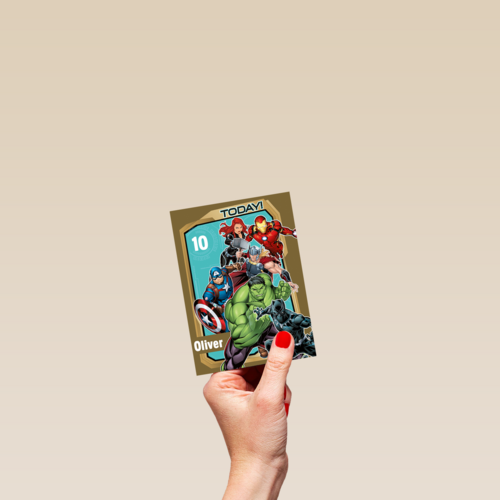 Verjaardagskaart Avengers Birthday today