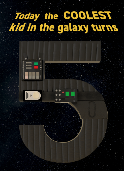 Star Wars verjaardagskaart 5 jaar