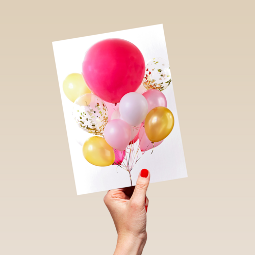 van harte met deze roze ballonnen