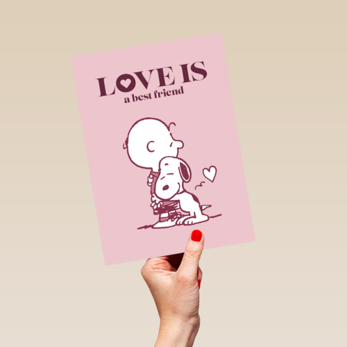 Snoopy valentijnskaart love is a best friend