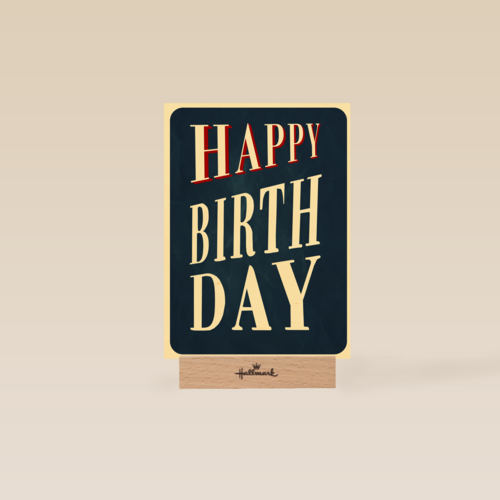 Verjaardagskaart happy birthday blauw