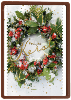 kerstkaart klassiek vrolijke kerst kerstkrans