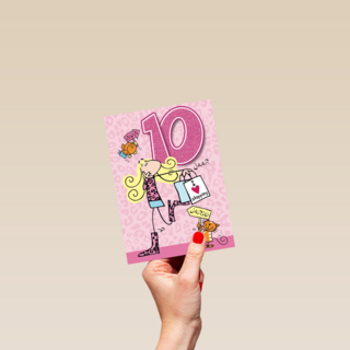 verjaardag leeftijden 10 jaar roze