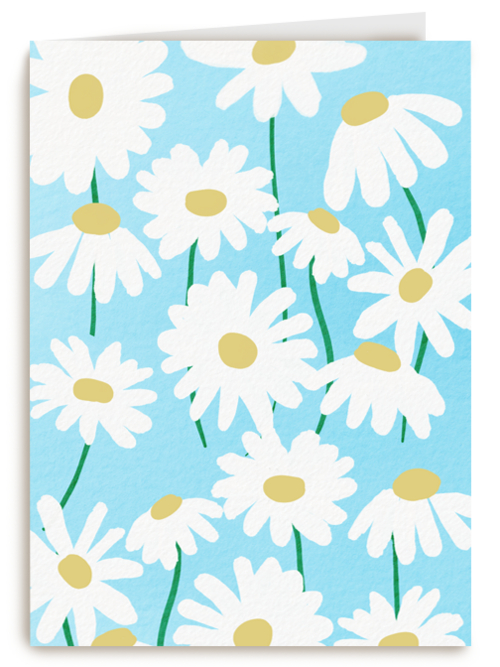 Blanco kaart met witte bloemen