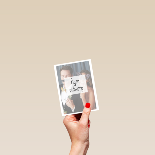 Fotokaart staand eigen ontwerp wit kader 1 foto