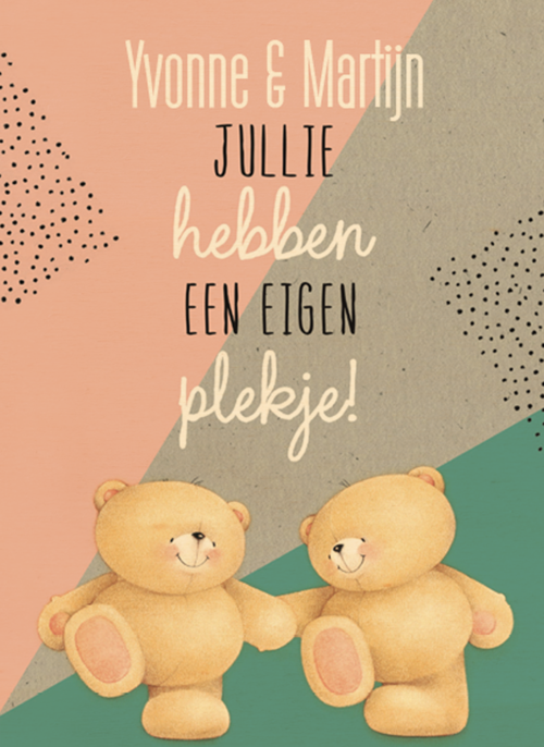 Houten Kaart Felicitatie Nieuwe Woning Samenwonen | Houten Kaart Hallmark | Felicitatie Nieuwe Woning Samenwonen | Forever Friends Jullie