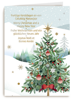 Kerstboom meertalige kerstwens