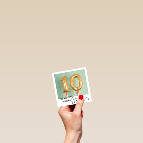 polaroid kaart tien jaar oud tiener