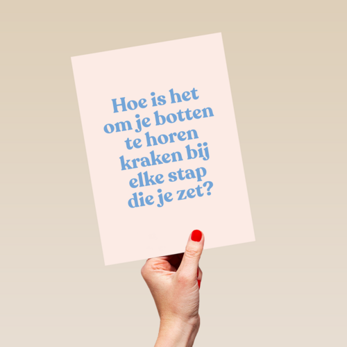 verjaardag kaart grappig je botten horen kraken