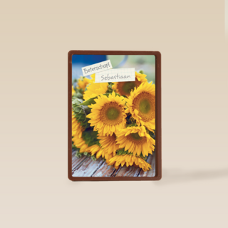 beterschapskaart met zonnebloemen