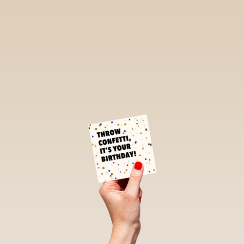 Verjaardagskaart man hip Throw confetti