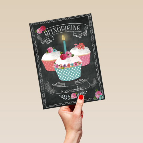 uitnodiging cupcake