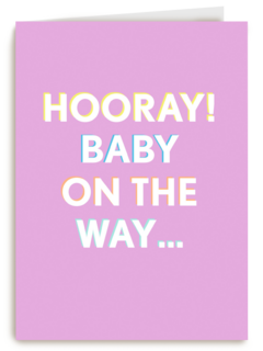 Zwanger felicitatiekaart Hooray baby on the way