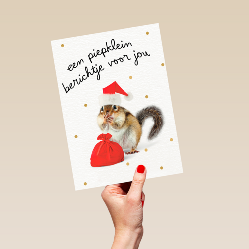 Kerstkaart hart onder de riem Een piepklein berichtje voor jou