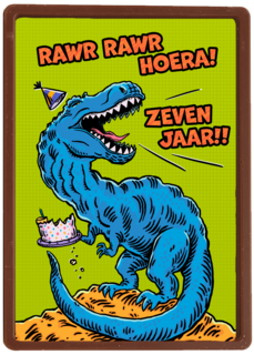Rawr Hoera 7 Jaar Dino