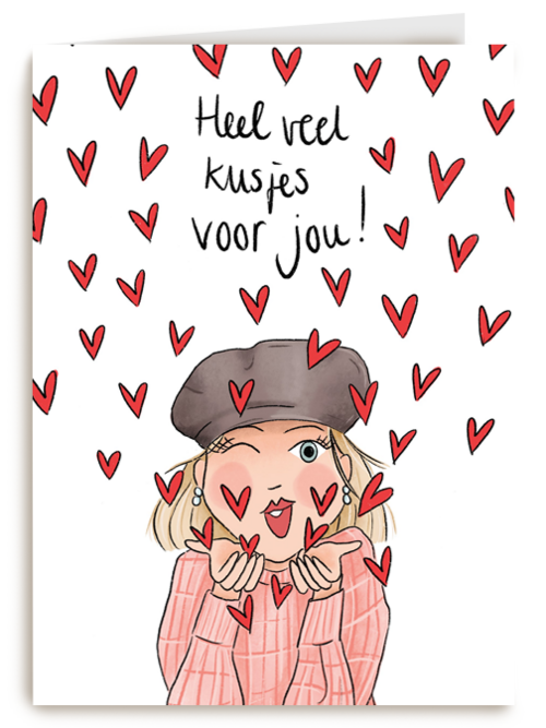 Valentijnskaart Heel veel kusjes voor jou