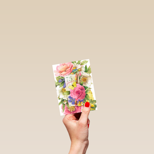 vijfenzeventig jaar met bloemen