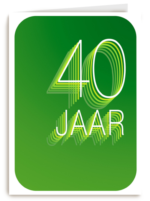 verjaardagskaart 40 jaar groen