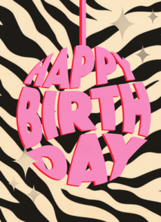 verjaardag kaart hip happy birthday pink balloon