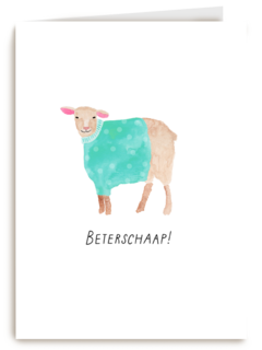 Beterschapskaart schaap met trui