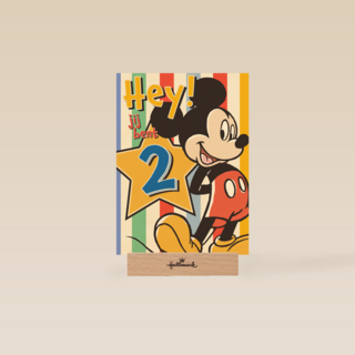Hey jij bent 2 Mickey Mouse verjaardagskaart