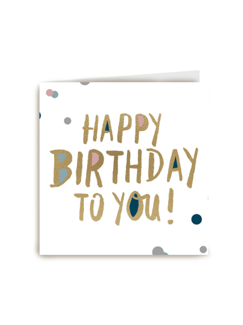 monmon kaart met de simpele boodschap happy birthday to you