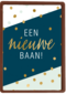 nieuwe baan kaart confetti gouden tekst