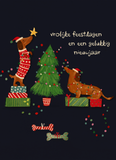 Teckels vrolijke feestdagen