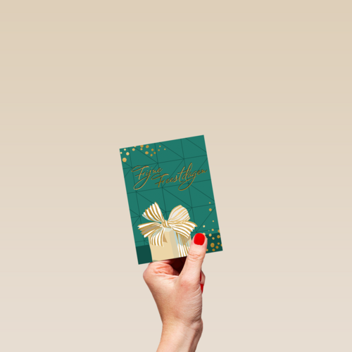 Stijlvolle kerstkaart met cadeau