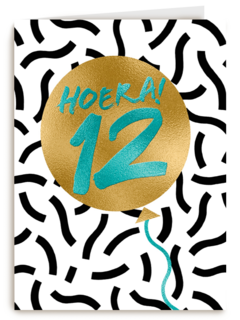 Verjaardagskaart Hoera 12 jongen