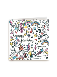 Verjaardagskaart tiener meisje Snoopy doodles