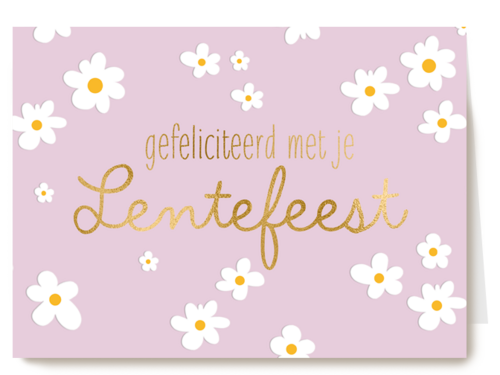 Kaart Hallmark | Lentefeest | Bloemen Roze Lentefeest Felicitatie