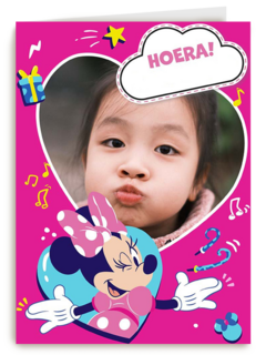 Minnie Mouse fotokaart verjaardag