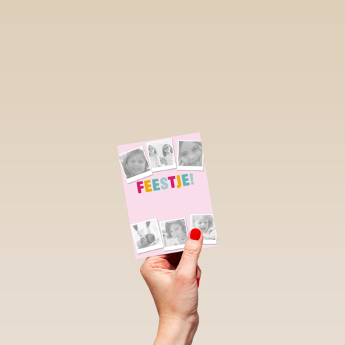 roze uitnodiging kinder feestje meisje