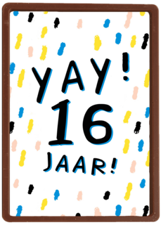 Verjaardagskaart yay 16 tiener jongen meisje