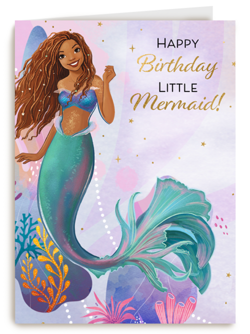 Ariel Little Mermaid kaart Happy Birthday