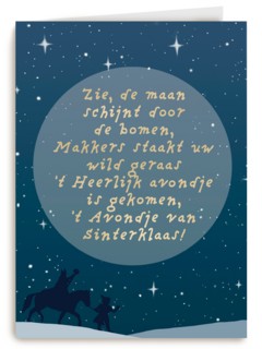 sinterklaaskaart gedicht maan schijnt door de bomen
