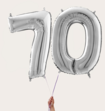 Cijferballon 70 Jaar Zilver XL