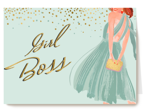 Kaart Hallmark | Nieuwe Zaak Nieuwe Baan | Promotie Kaart Girl Boss