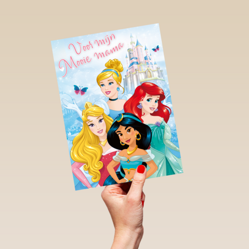 Moederdagkaart prinsessen voor mijn mooie mama