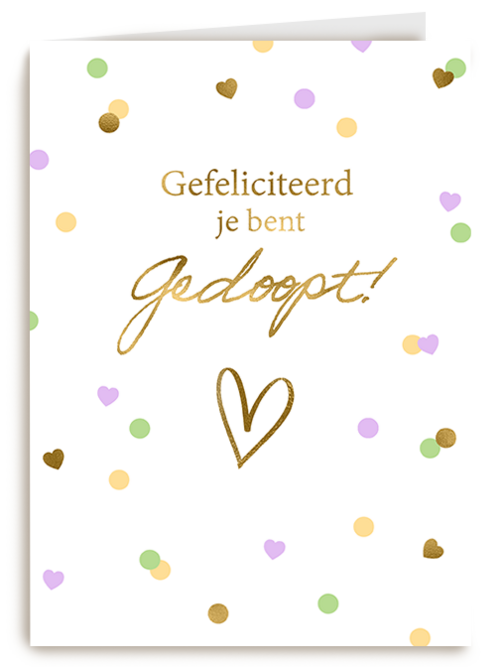 Gefeliciteerd gedoopt confetti