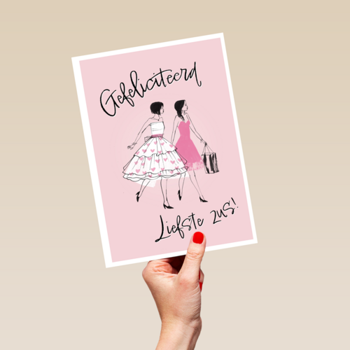 een felicitatiekaart voor een lieve zus
