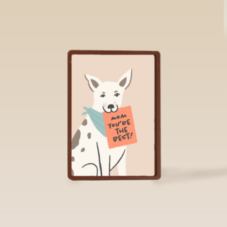 Moederdagkaart hond met mom you are the best