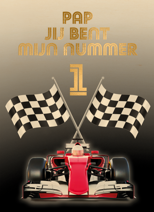 Houten Kaart Vaderdag | Hallmark | Houten Kaart Hallmark | Vaderdag | Pap Jij Bent Mijn Nummer 1 Formule 1