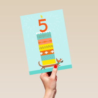 Verjaardagstaart Teckel 5 jaar