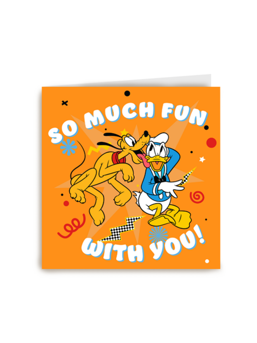 Donald Duck en Pluto kaart so much fun with you