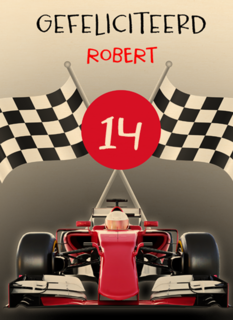 Verjaardagskaart raceauto