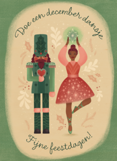 Kerstkaart klassiek doe een december dansje