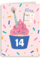 Verjaardagskaart make a wish cupcake